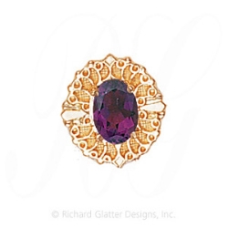 GS441 AMY - 14 Karat Gold Amethyst Slide 